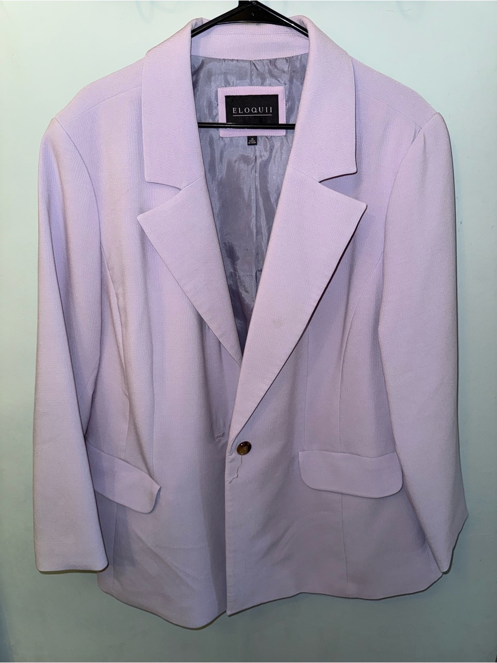 Eloquii Lavender Single-Button Blazer